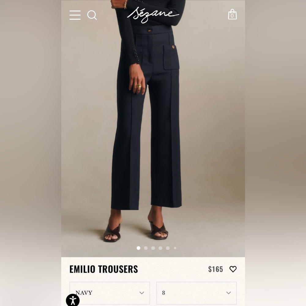 Sezane Emilio Navy Trousers